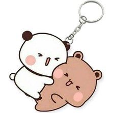 ADA 3D Dudu Bubu Panda Ayıcık Çift Anahtarlık Sevgiliye Özel Hediye Çanta Süsü Charm Sevgililer Günü