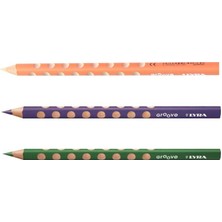 Lyra Groove Jumbo Kuru Boya Kalemi - Mor + Yeşil + Krem