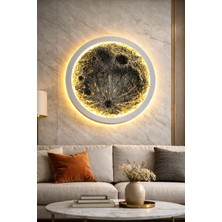 Aydora Atölye El Yapımı Ay Desenli Led ışıklı Tablo