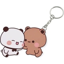 ADA 3D Dudu Bubu Panda Ayıcık Çift Anahtarlık Sevgiliye Özel Hediye Çanta Süsü Charm Sevgililer Günü