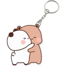 ADA 3D Dudu Bubu Panda Ayıcık Çift Anahtarlık Sevgiliye Özel Hediye Çanta Süsü Charm Sevgililer Günü