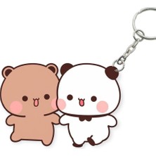 ADA 3D Dudu Bubu Panda Ayıcık Çift Anahtarlık Sevgiliye Özel Hediye Çanta Süsü Charm Sevgililer Günü