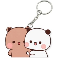 ADA 3D Dudu Bubu Panda Ayıcık Çift Anahtarlık Sevgiliye Özel Hediye Çanta Süsü Charm Sevgililer Günü