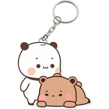 ADA 3D Dudu Bubu Panda Ayıcık Çift Anahtarlık Sevgiliye Özel Hediye Çanta Süsü Charm Sevgililer Günü