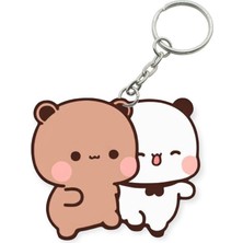 ADA 3D Dudu Bubu Panda Ayıcık Çift Anahtarlık Sevgiliye Özel Hediye Çanta Süsü Charm Sevgililer Günü