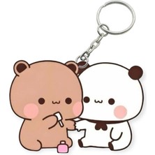 ADA 3D Dudu Bubu Panda Ayıcık Çift Anahtarlık Sevgiliye Özel Hediye Çanta Süsü Charm Sevgililer Günü