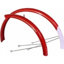 PremiumPort 26X200 Çamurluk Takım, Bisiklet Için Kırmızı Renkli Set