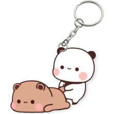 ADA 3D Dudu Bubu Panda Ayıcık Çift Anahtarlık Sevgiliye Özel Hediye Çanta Süsü Charm Sevgililer Günü