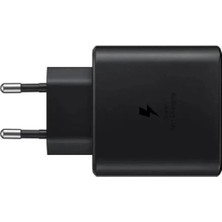 Virnex Samsung EP-TA845 S22+ S23+ S24+ S25+ Ultra Plus A36 A56 M56 S25FE Uyumlu 45W Süper Hızlı Şarj Adaptörü Siyah