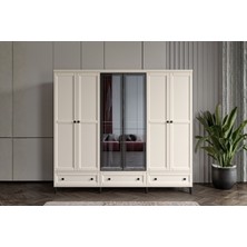 Doressa Duns Moon 6 Kapılı Camlı Gardırop