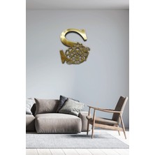 Kusva Pleksi Glass Harf Dekoratif Tablo Gold-S
