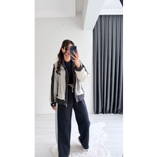 Seda Unlu Butik Simple Lacivert Gri Modal Karışımlı Tasarım Takım