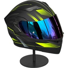 Scharf 902 Çene Açılır Motosiklet Kaskı – Güneş Gözlüklü Mx1 Yellow (Rainbow Vizörlü)