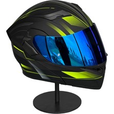 Scharf 902 Çene Açılır Motosiklet Kaskı – Güneş Gözlüklü Mx1 Yellow (Darkblue Vizörlü)