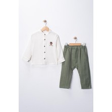 Butik Erkek Bebek %100 Pamuklu Müslin Gömlekli 2'li Takım