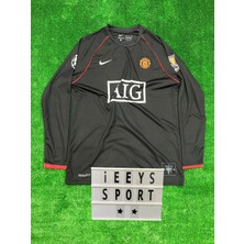 Manchester United 2008 Sezonu Nostalji Cristiano Ronaldo Uzun Kol Siyah Renk Forma