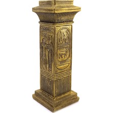 Sütun Şamdan - Antik Mısır Hioroglif Şamdan, Altın Renk