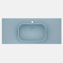 Real Stone Pure Etajerli 120X50 Buz Mavisi Granit Banyo Lavabosu