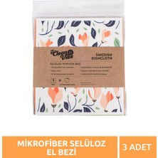 My Clean Vibe 3 Adet Renkli %100 Doğal Selülöz Mikrofiber Temizlik El Bezi Mycleanvıbe