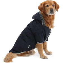 Feyza Design Büyük Irk Lacivert Puf Köpek Yağmurluğu, Koruyucu ve Şık Tasarım