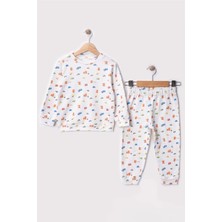 Bontino Erkek Çocuk %100 Pamuk Renkli Arabalar Dijital Baskılı Günlük Alt Üst Takım