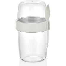 Mons Qlux Yoğurt Kabı Bpa Içermez Yoğurt Salata Müsli Porsiyon Öğün Kabı L-00977 600 ml + 300 ml