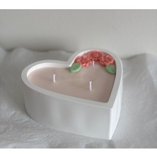 Violet Candle Decor Kalp Desenli Büyük Dekoratif Mum