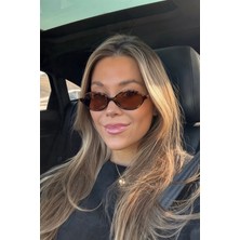 Miux Bordo Leopar Güneş Gözlüğü Oval 2024 Yeni Sezon Popüler UV400 / Ren Eyewear