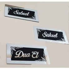 Evsay Sabret Şükret Dua Et Üçlü Pano Set Pleksi Duvar Süsü