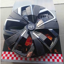 Yk Toyota Corolla / Yaris / Avensis Uyumlu 16 Inç Krom Çıtalı Jant Kapağı 4'lü Takım Amblem Hediyeli
