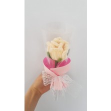 Badem Hediyecilik El Yapımı Gül Şönil Tekli Çiçek Buket – Sevgililer Günü, Anneler Günü Için Hediye