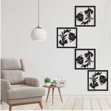 Evsay Çiçek Figürlü Dekoratif Süs Duvar Süsü Duvar Dekoru Ebat 30X30