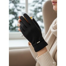 Suyutti Lüks Dokulu Kadın Süet Eldiven