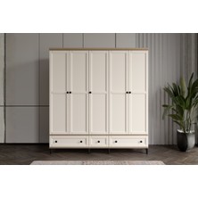 Doressa Duns Walnut 5 Kapılı Gardırop