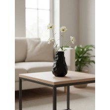 Venora Concept Siyah Dekoratif Faset Desenli Vazo | 3D Baskı