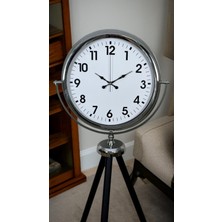 Çetiner Group Krom Dekoratif Tasarım Tripod Ayaklı Saat