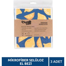 My Clean Vibe 3 Adet Renkli %100 Doğal Selülöz Mikrofiber Temizlik El Bezi Mycleanvıbe