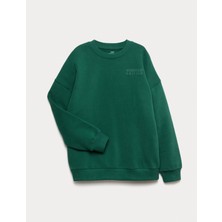 Marks & Spencer Pamuk Karışımlı Slogan Sweatshirt (6‑16 yaş)