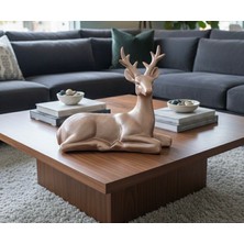 Mirsa Global Dekoratif Geyik Biblo Heykel Roz Gold