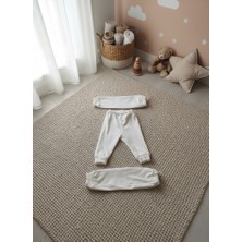 Buufuu 3 Adet Unisex Bebek Düz Raporlu Ribana Paça Tek Alt Eşofman Altı Penye