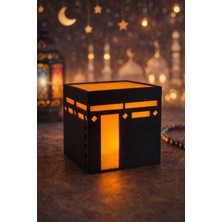 Root Made Kabe Tasarımlı Tealight Mumluk – Dekoratif Obje, Ramazan Hediyesi, Islami Dekor 8X8CM Mum Dahil