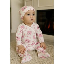 Buufuu Hediyelik Bebek Yenidoğan Hastene Çıkışı Bereli Uzun Kol Çocuk Baskılı Pamuk Alt Üst Takım