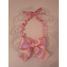 Feyza Design El Yapımı Pembe Kurdelalı Kedi ve Küçük Köpek Yakalığı