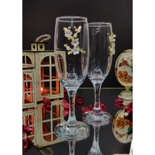 KirLinova Çiçek Detaylı Kokteyl Kadehi 2’li Set – 190 ml / Kahve Yanı Su & Kokteyl Bardağı