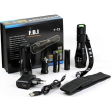 FBI F.B.I F-T3 Su Geçirmez Alüminyum Oksidiyon Şarjlı El Feneri