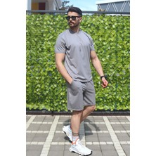 EYDAMOON Erkek Gri 2 Li Set Regular %100 Pamuk Süprem Penye Kumaş Alt-Üst Takım