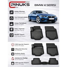 PINUKS Bmw 4 Serısı F36 2015 3D Premium Araca Özel Oto Paspas Seti