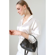 BALANZ Haki Kadın Mini Boy Uzun Çapraz Askılı El ve Omuz Çantası [20X16 Cm]