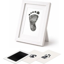 Moky Dizayn Bebek El Ayak Izi Çerçevesi | Temassız Mürekkepli Baskı Kiti, Yeni Doğan Bebek Hediyesi Anı Çerçeve