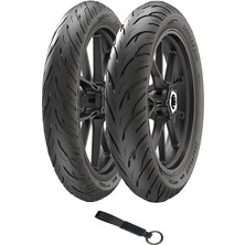 Anlas 90/90-17 ve 110/80-17 Tournee Sport (2025) Tvs Raider Ön ve Arka Lastik Seti + Olgun Motor Anahtarlık